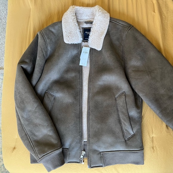 Abercrombie Suede Bomber Jacket - Picture 2 of 3